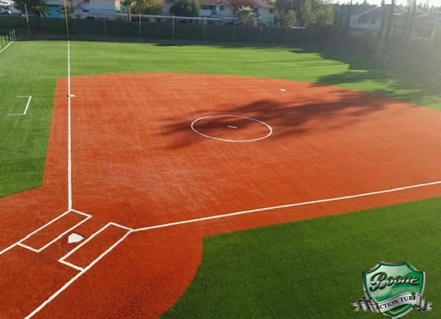 Synthetic baseball field